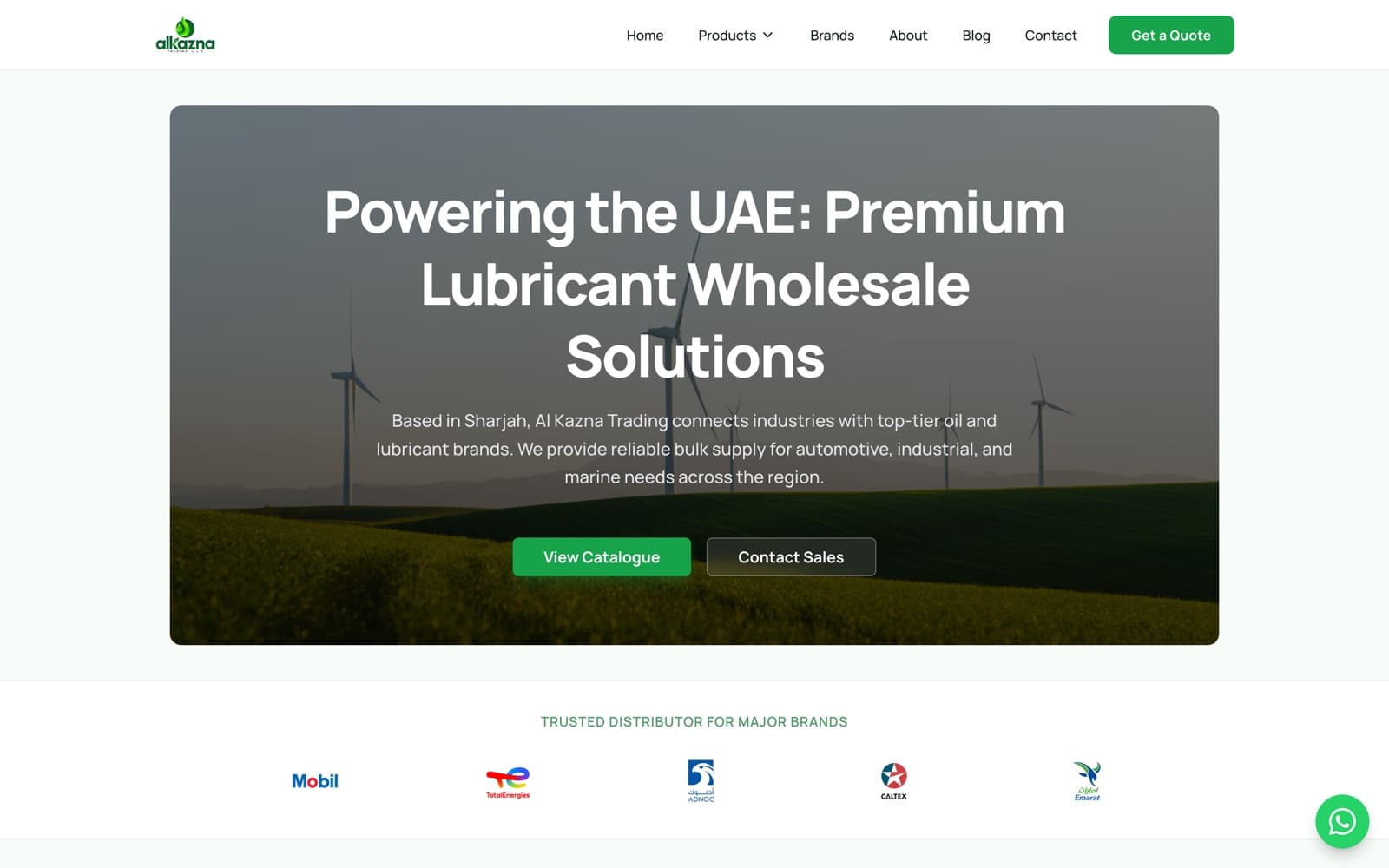 الصفحة الرئيسية للخزنة للتجارة: تجارة زيوت التشحيم بالجملة في الإمارات مع أزرار الكتالوج والتواصل